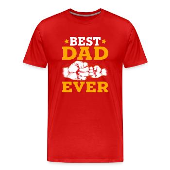 Best Dad Ever - Men's Premium Organic T-Shirt - red - Front - Damien (186cm)