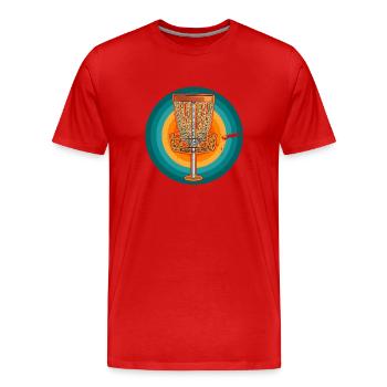 Discgolfer Frisbee Throwing Disc Throwing Sports - Men's Premium Organic T-Shirt - red - Front - Damien (186cm)