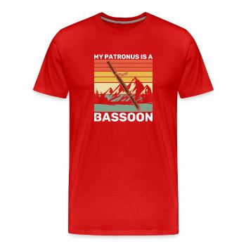 Musicien Basson Basson Instrument à vent Dicton - T-shirt bio Premium Homme - rouge - Devant - Damien (186cm)
