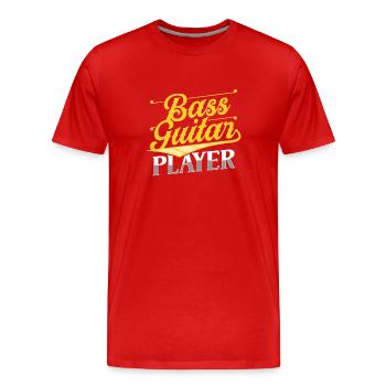 Guitariste Basse Bassiste Basse Musicien de guitare basse - T-shirt bio Premium Homme - rouge - Devant - Damien (186cm)