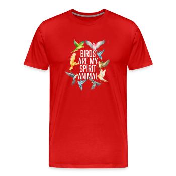 Vögel lustig - Männer Premium Bio T-Shirt - Rot - Vorne - Damien (186cm)