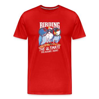 Drôle d’observation des oiseaux d’observation des oiseaux - T-shirt bio Premium Homme - rouge - Devant - Damien (186cm)
