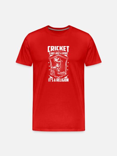 Cricket is a religion - Men's Premium Organic T-Shirt - red