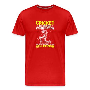 Cricket Die Perfekte Kombination - Männer Premium Bio T-Shirt - Rot - Vorne - Damien (186cm)