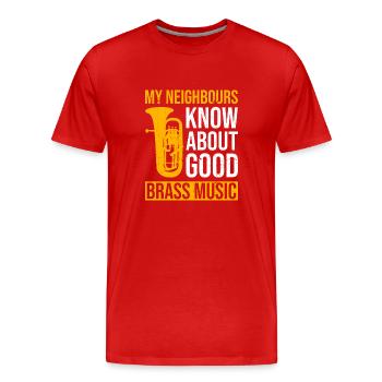 Design Für Blechblasinstrumente Für - Men's Premium Organic T-Shirt - red - Front - Damien (186cm)