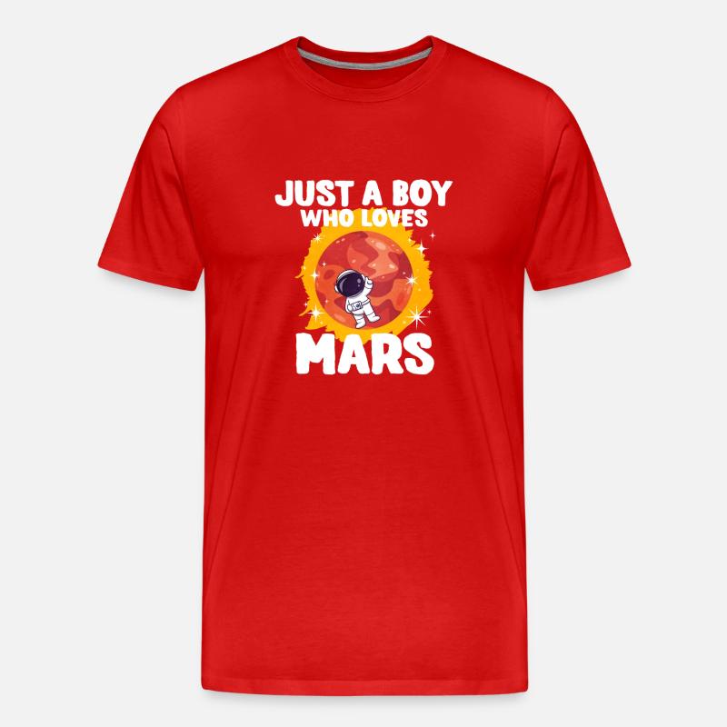 Mars Planet Geschenk - Männer Premium Bio T-Shirt - Rot