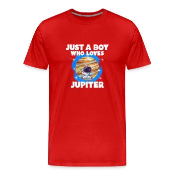Planète Jupiter Cadeau - T-shirt bio Premium Homme - rouge - Devant - Damien (186cm)