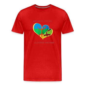 kabyle T-shirt graffiti Le Printemps berbère - T-shirt bio Premium Homme - rouge - Devant - Damien (186cm)