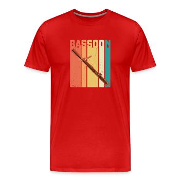 Musiker Musik Orchester Fagott Bassoon - Männer Premium Bio T-Shirt - Rot - Vorne - Damien (186cm)
