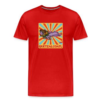 Quetzalcoatl Axolotl Mexique Divinité Aztèque - T-shirt bio Premium Homme - rouge - Devant - Damien (186cm)