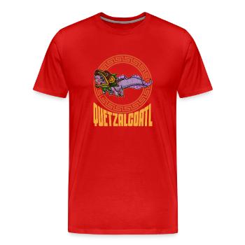 Quetzalcoatl Axolotl Mexique Divinité Aztèque - T-shirt bio Premium Homme - rouge - Devant - Damien (186cm)