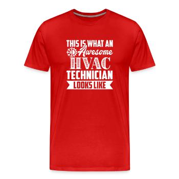 HVAC Technician Awesome HVAC Technician - Men's Premium Organic T-Shirt - red - Front - Damien (186cm)