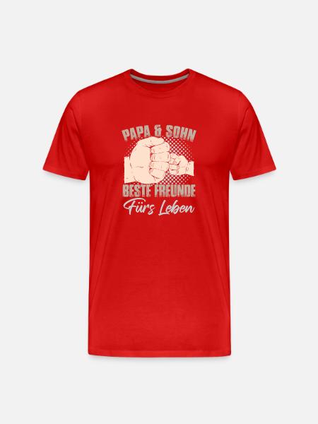 Papa & Sohn - Männer Premium Bio T-Shirt - Rot