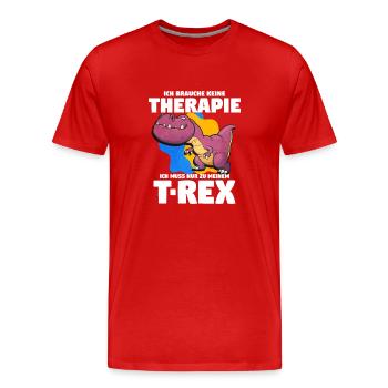 T-Rex - Männer Premium Bio T-Shirt - Rot - Vorne - Damien (186cm)