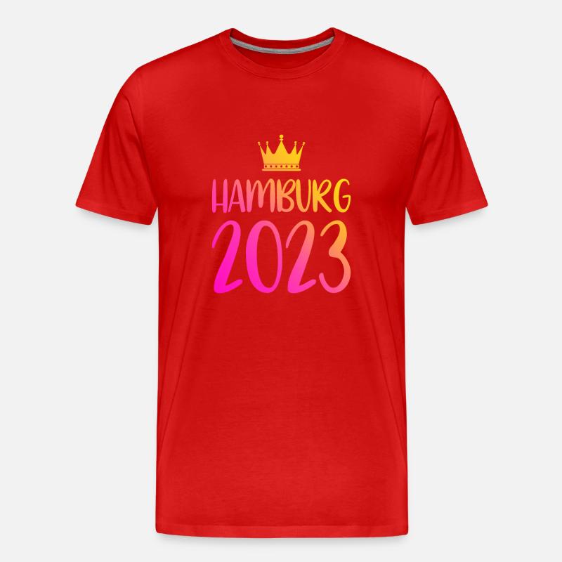 Hamburg 2023 - Männer Premium Bio T-Shirt - Rot