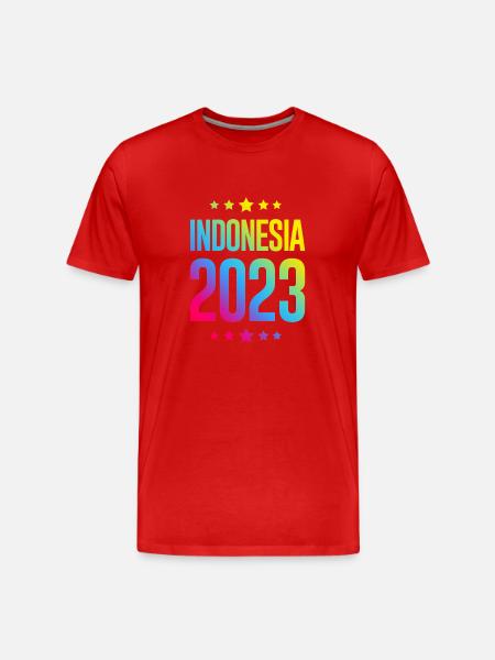 Indonesia 2023 - Men's Premium Organic T-Shirt - red