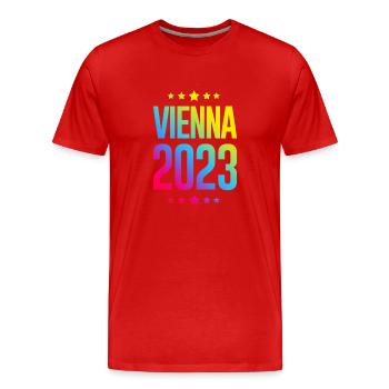 Vienne 2023 Vienne - T-shirt bio Premium Homme - rouge - Devant - Damien (186cm)