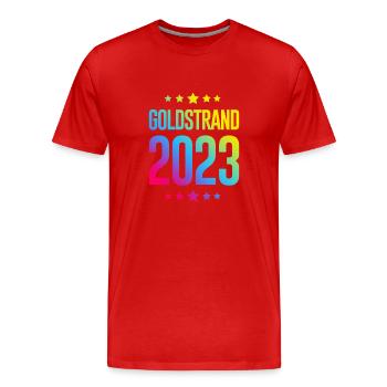 Sables d’or 2023 (Garantie du prix le plus bas) - T-shirt bio Premium Homme - rouge - Devant - Damien (186cm)