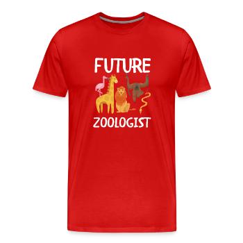 Future Zoologist Birthday Wildlife - T-shirt bio Premium Homme - rouge - Devant - Damien (186cm)