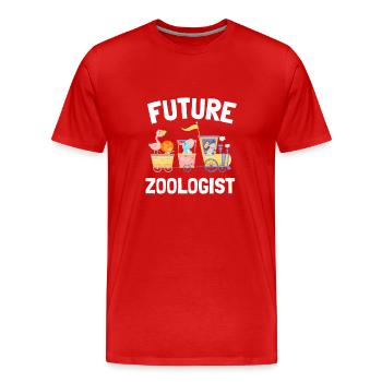 Future Zoologist Birthday Wildlife - T-shirt bio Premium Homme - rouge - Devant - Damien (186cm)
