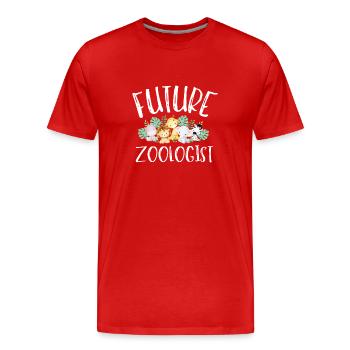 Future Zoologist Birthday Wildlife - T-shirt bio Premium Homme - rouge - Devant - Damien (186cm)