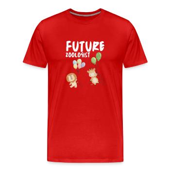 Future Zoologist Birthday Wildlife - T-shirt bio Premium Homme - rouge - Devant - Damien (186cm)