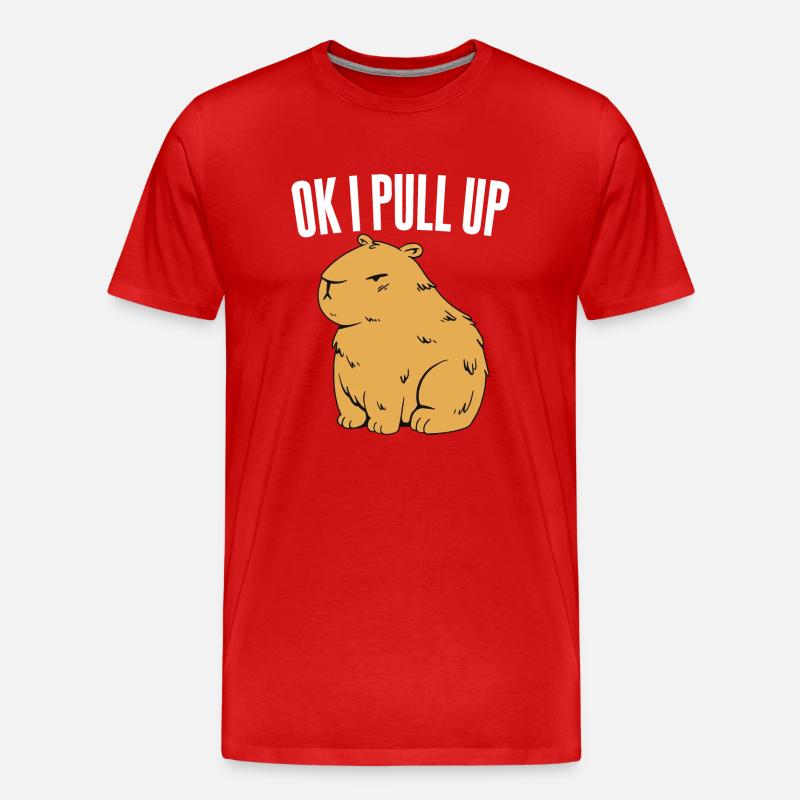 Ok I Pull Up - Männer Premium Bio T-Shirt - Rot