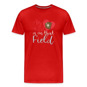Catcher Handschuhe Baseball Sport Pitcher - Männer Premium Bio T-Shirt - Rot - Vorne - Damien (186cm)