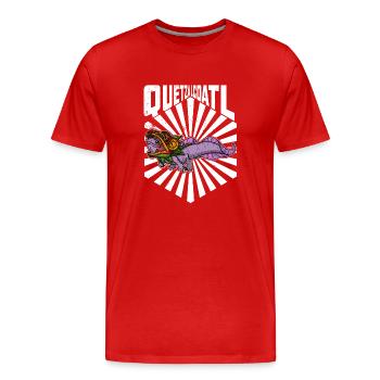 Quetzalcoatl Axolotl Mexiko Azteken Gottheit - Männer Premium Bio T-Shirt - Rot - Vorne - Damien (186cm)