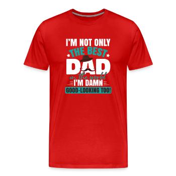 Je suis le meilleur père - T-shirt bio Premium Homme - rouge - Devant - Damien (186cm)