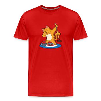 Locken - Männer Premium Bio T-Shirt - Rot - Vorne - Damien (186cm)