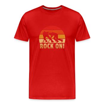 Locken - Männer Premium Bio T-Shirt - Rot - Vorne - Damien (186cm)
