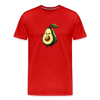 Avocado - Männer Premium Bio T-Shirt - Rot - Vorne - Damien (186cm)
