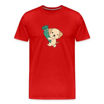 bye bye kindergarten hello school Labrador - Men's Premium Organic T-Shirt - red - Front - Damien (186cm)