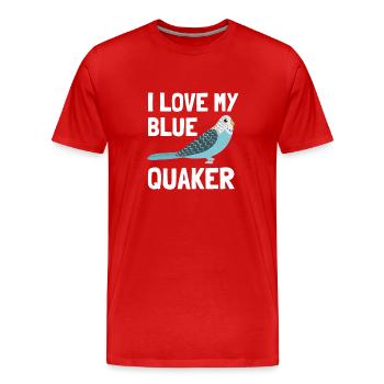 Blue Quaker Parrot Mom - Männer Premium Bio T-Shirt - Rot - Vorne - Damien (186cm)