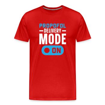 Propofol Abgabe-Modus auf Anästhesie Anästhesist - Männer Premium Bio T-Shirt - Rot - Vorne - Damien (186cm)
