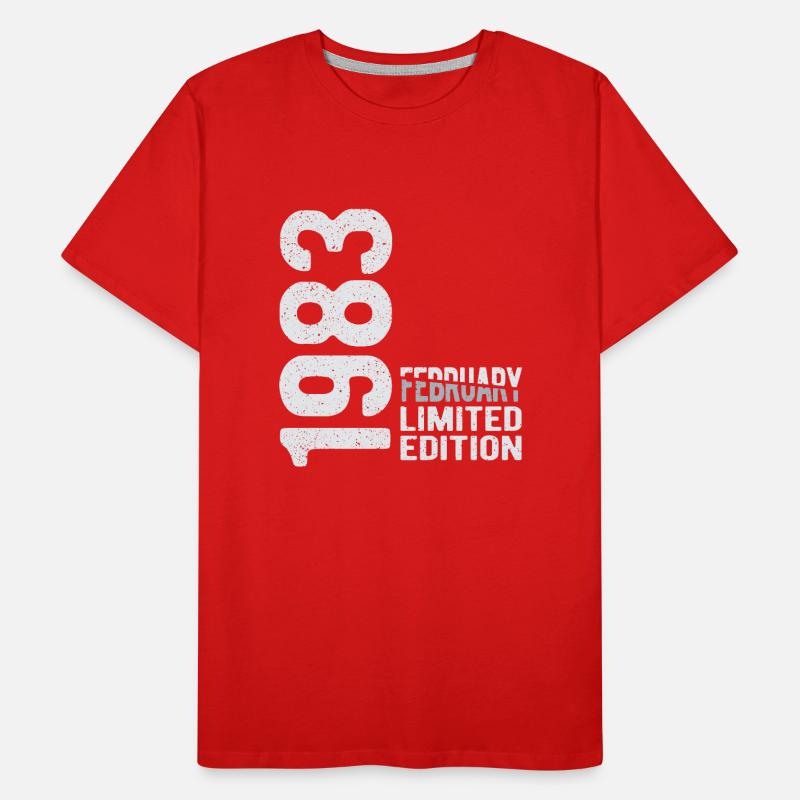 Février 1983 édition limitée Année de naissance T-shirt bio Premium Homme