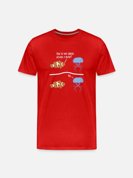 Jellyfish Marine Diving Jellyfish - Men's Premium Organic T-Shirt - red