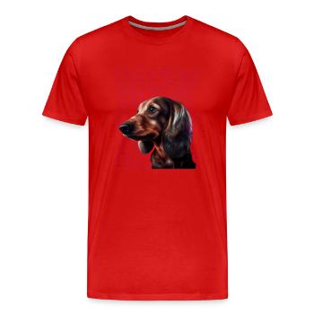 Rauhaardackel Dachshund Hund Hunde Welpe Dackel - Männer Premium Bio T-Shirt - Rot - Vorne - Damien (186cm)