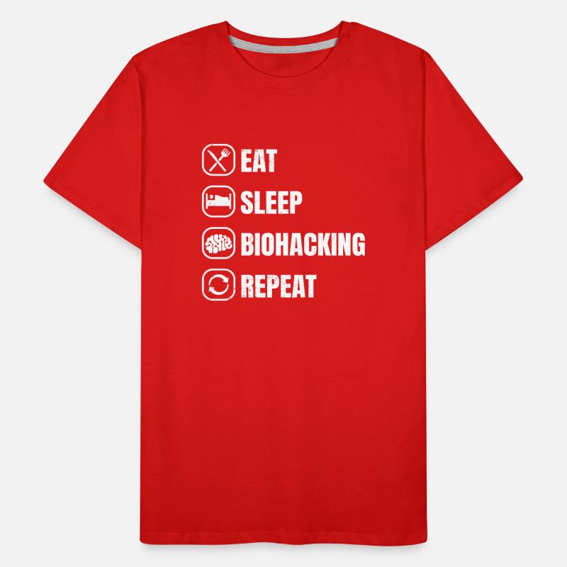 Eat Sleep Biohacking Repeat Men's Premium Organic T-Shirt