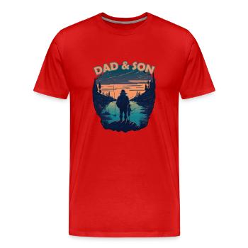 ANGLER DAD AND SON DESIGN I ANGELN I FISCHER - Männer Premium Bio T-Shirt - Rot - Vorne - Damien (186cm)