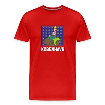 Kobenhavn Denmark Danish Kobenhaven Mermaid - Männer Premium Bio T-Shirt - Rot - Vorne - Damien (186cm)