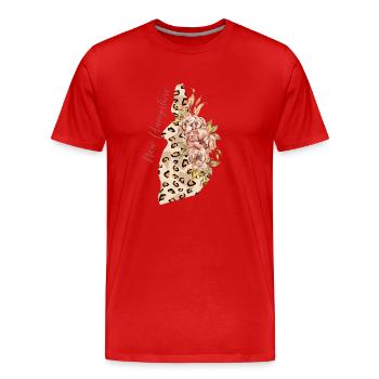 New Hampshire Leopard-muster Karte Leo - Männer Premium Bio T-Shirt - Rot - Vorne - Damien (186cm)
