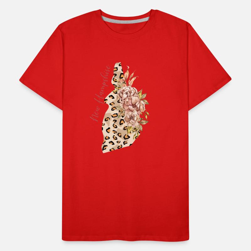 New Hampshire Leopard Pattern Map Leo T-shirt bio Premium Homme