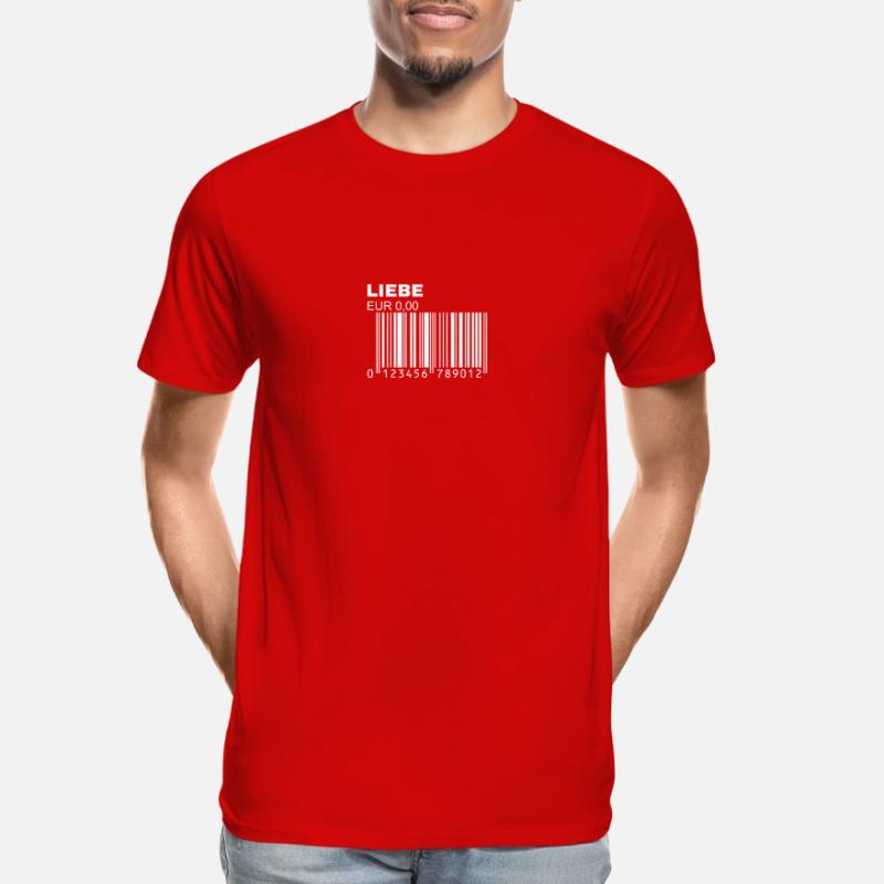 Liebe Barcode Strichcode Bar Code Trendy Statement Männer Premium Bio T-Shirt