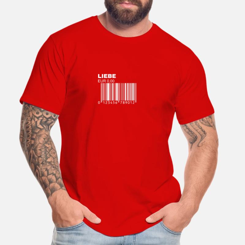 Liebe Barcode Strichcode Bar Code Trendy Statement Männer Premium Bio T-Shirt
