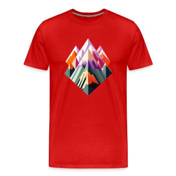 Vektor Berge 02 - Männer Premium Bio T-Shirt - Rot - Vorne - Damien (186cm)