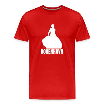 Kobenhavn Denmark Danish Kobenhaven Mermaid - Männer Premium Bio T-Shirt - Rot - Vorne - Damien (186cm)