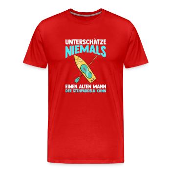 Stand Up Paddeling - Männer Premium Bio T-Shirt - Rot - Vorne - Damien (186cm)