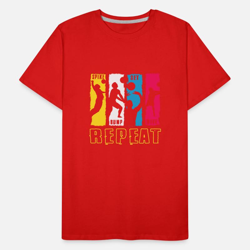 Spike Bump Set Dive Repeat Volleyball Design cadeau T-shirt bio Premium Homme